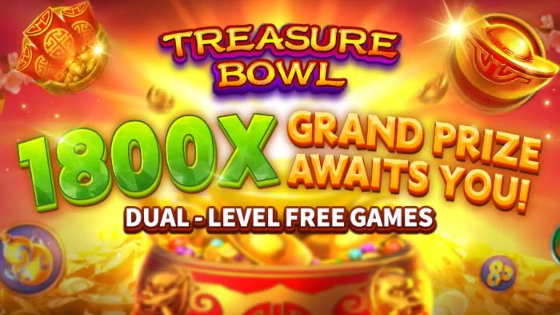Multiplicadores Treasure Bowl euzzo - 7777x Máximo com Tigela Dourada